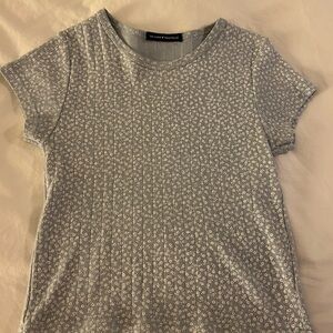 Brandy Melville Gray Fitted Short Sleeve Tee